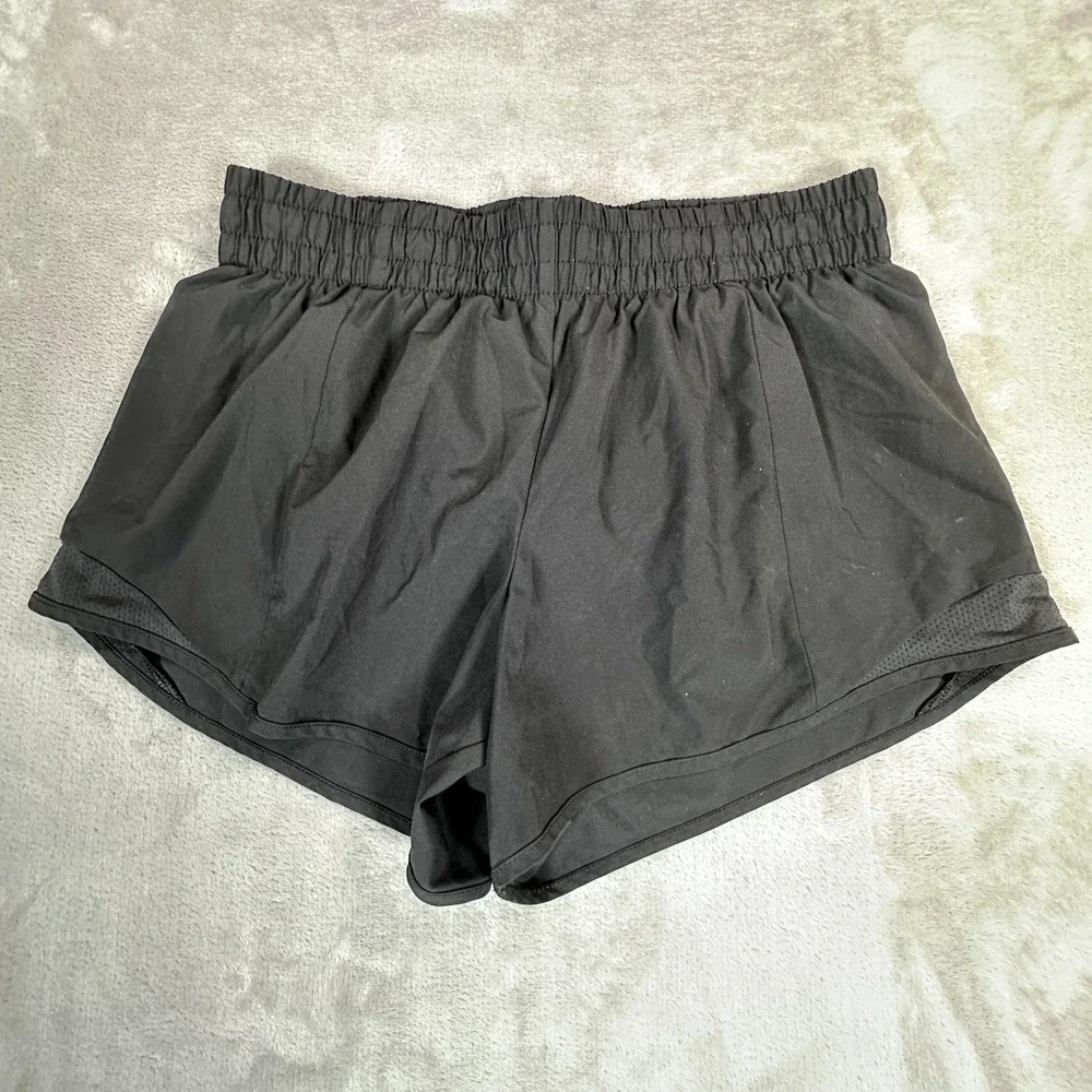Athletic Works Shorts Womens 2XL (18) Black Running Yoga Workout Elastic Waist